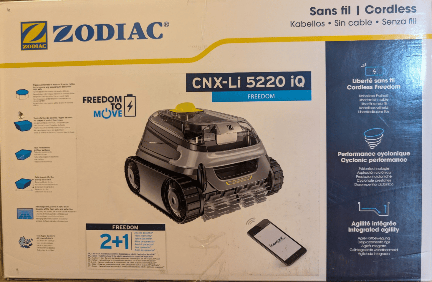 ZODIAC CNX-Li 5220 iQ - Poolroboter - Kabellos, App-Steuerung, WR000578 bis 50m²