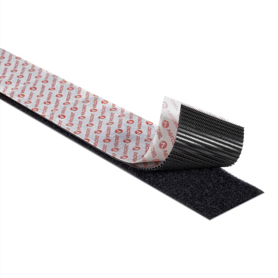 VELCRO® Klettband Extra Stark Selbstklebend Haken & Flausch 50mm x 1m Schwarz
