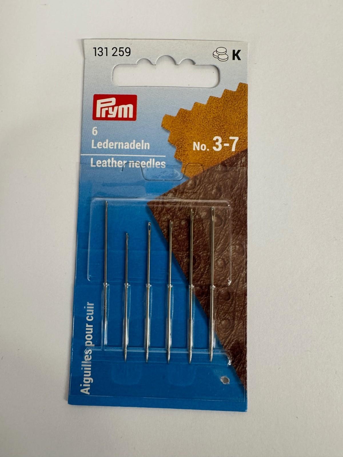 5 Handnähnadeln PRYM 131259 Ledernadeln No. 3-7